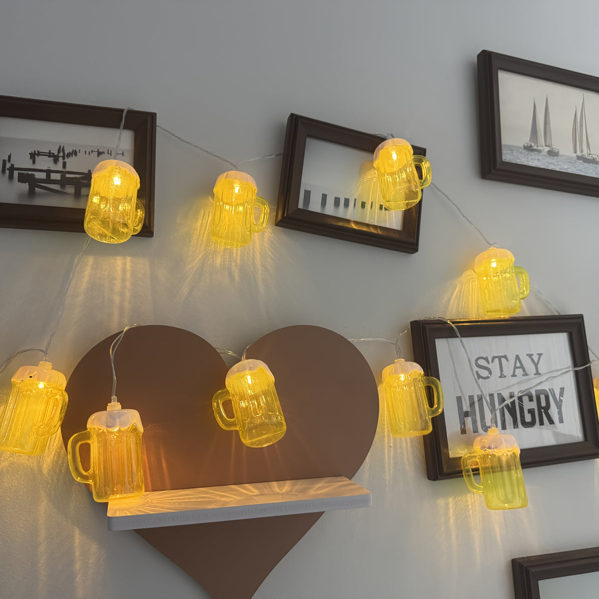 Bierkrug Lichterkette Oktoberfest | 2er Set mit je 10 warmweißen LEDs | Batteriebetrieben, für innen und außen geeignet 4