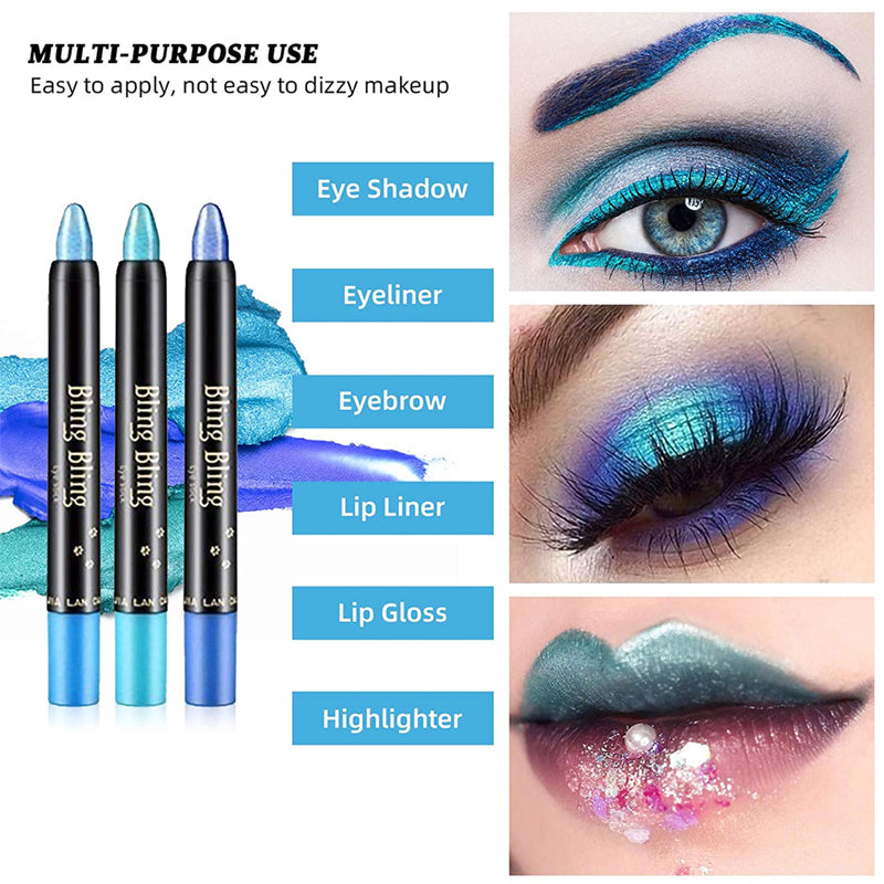 Glitzer-Lidschattenstift 15 Farben | Wasserfest & Wischfest | Cremige Formel mit Metallic- und Glitzer-Finish für Augen 6