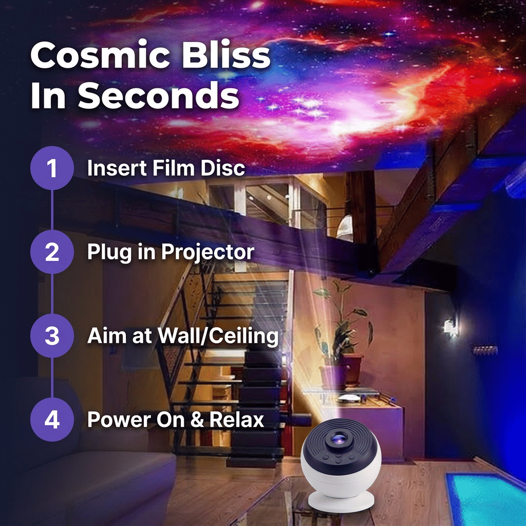 Galaxie Projektor Sternenhimmel | 13 HD Kosmos-Projektionen mit einstellbarem Fokus | Flüsterleiser Betrieb für ruhigen Schlaf 6