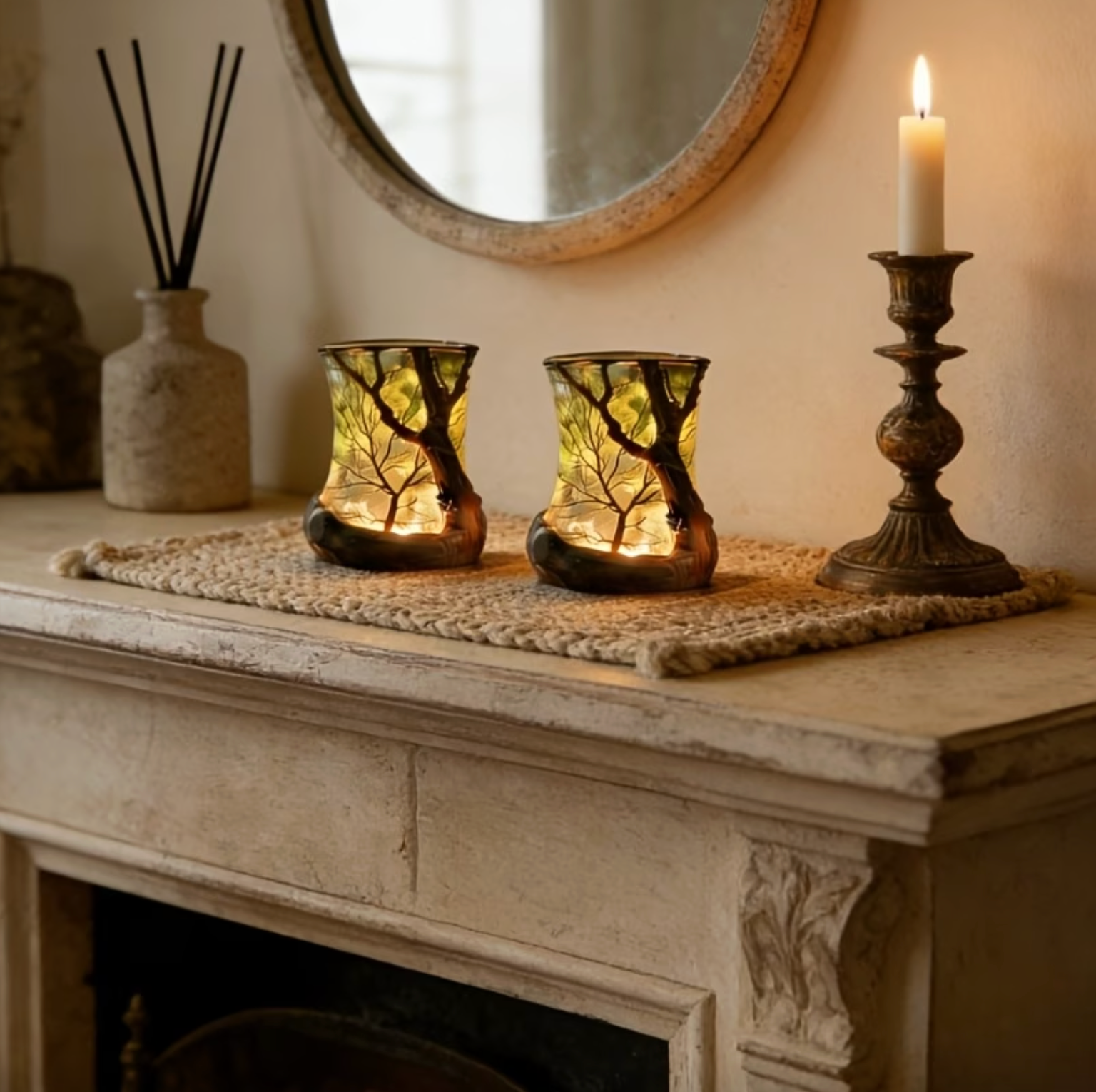 Lesní ambientní lampa | Motiv stromu | Útulná dekorace | ForestGlow