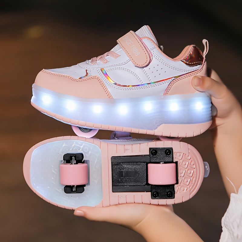 Roller sneakers for children | LED sole | Retractable wheels | RollFlash