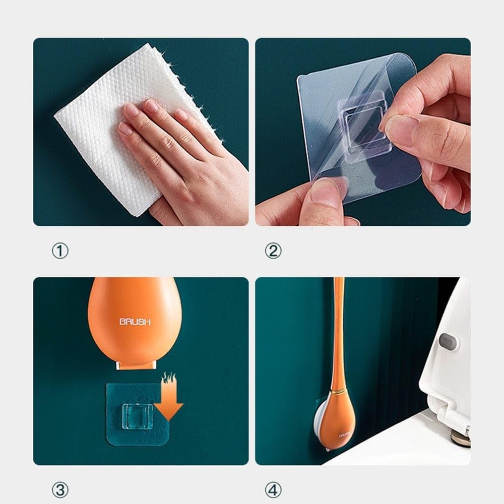Wall-Mounted Silicone Toilet Brush | Drip-Free & Space-Saving | Hygienic | CleanHang