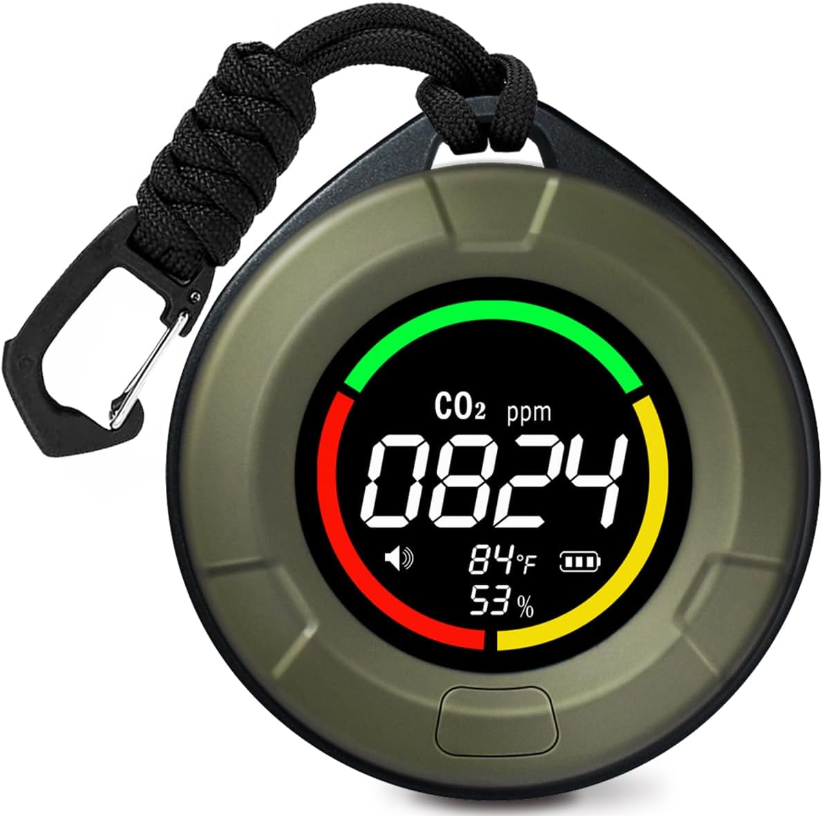 Tragbarer CO2-Detektor | ±50 ppm Genauigkeit | 400–5000 ppm Alarm | Aervent