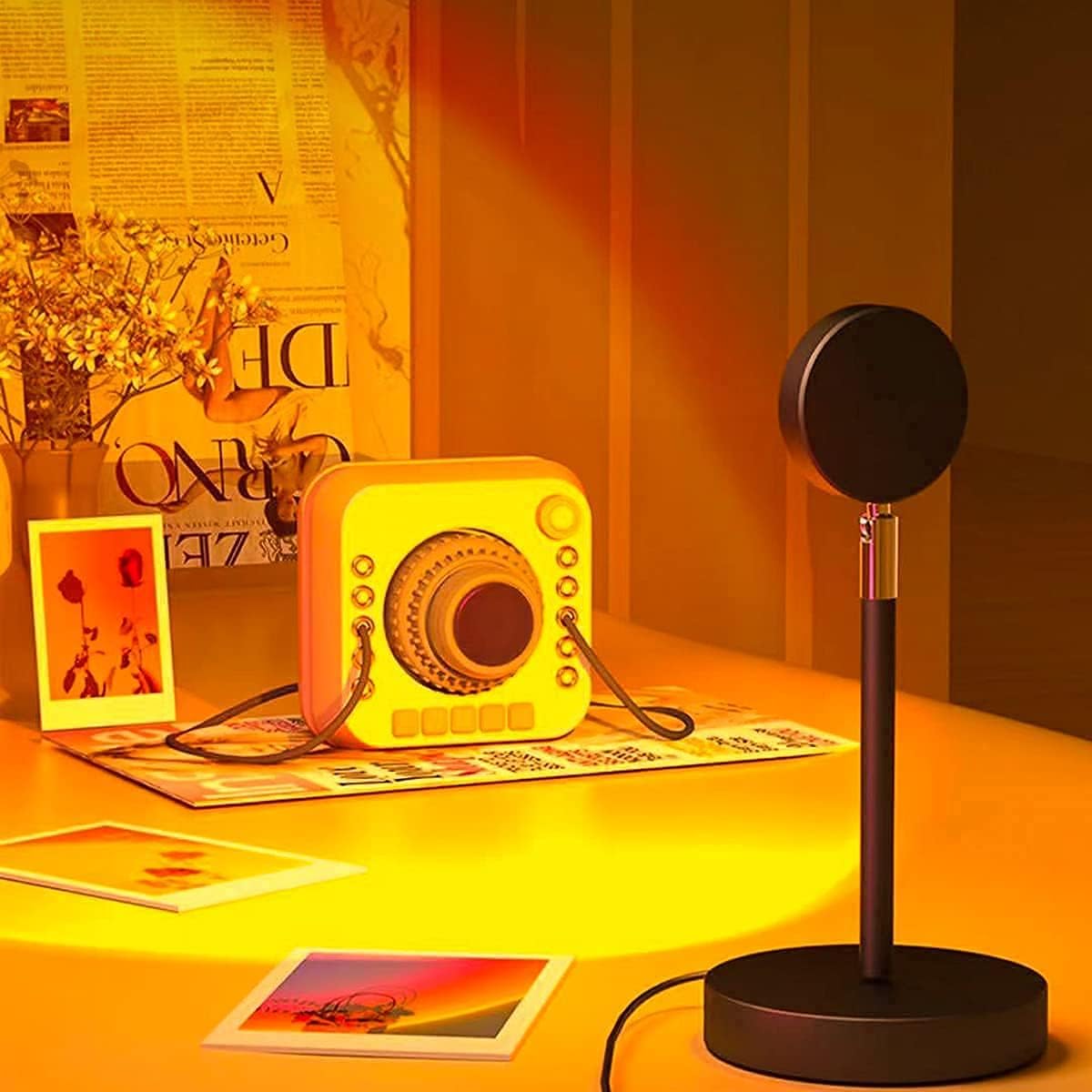 LED lampa Sunset | teplé halo světlo | otočná hlavice | GoldenHour