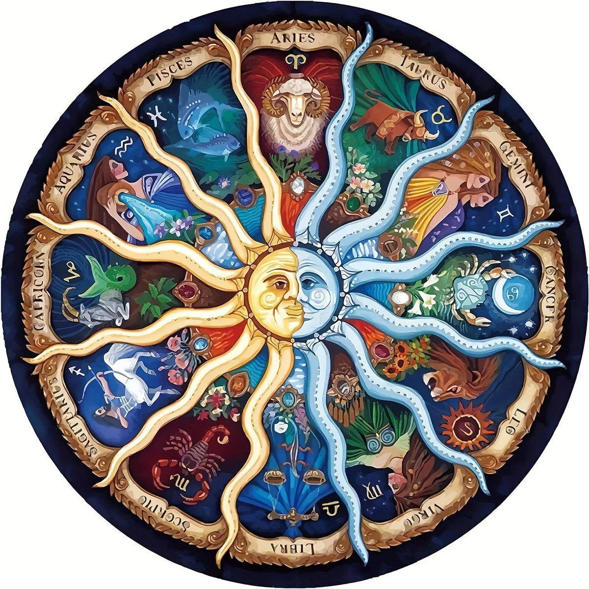 Astrologie-Puzzle Rund 1000 Teile | Sternbilder & Mystische Symbole | Dekoratives Wandbild nach dem Zusammensetzen 2
