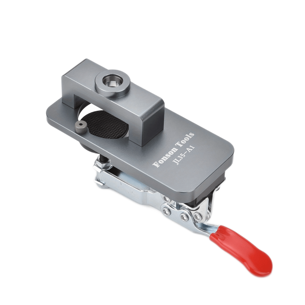 Bohrschablone 35 mm Aluminium | Schnellspann-Mechanismus für Topfscharniere | Inklusive Bohrer und Werkzeugzubehör 3