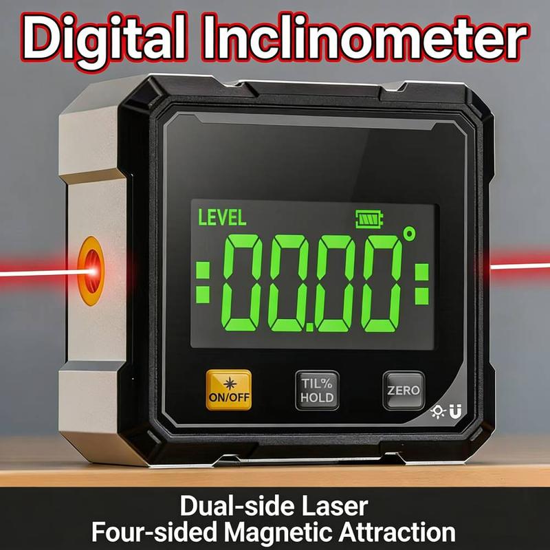Digitální laserový úhloměr | Čtyřstranný magnet | USB nabíjení | AngleMaster