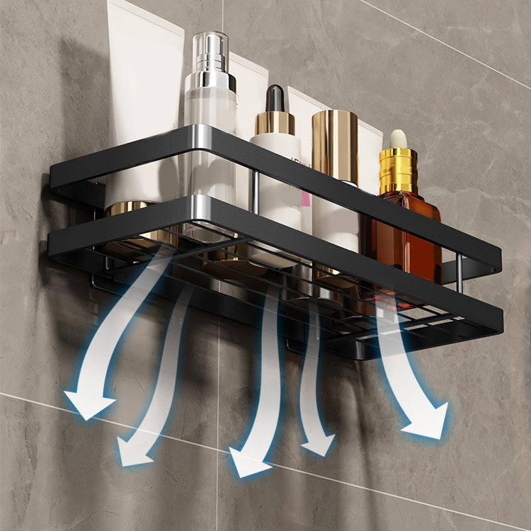 Badezimmerregal Metall 2-teiliges Set | Matte Oberfläche, Rostbeständig | Montagematerial inklusive, Bohren oder Kleben 5
