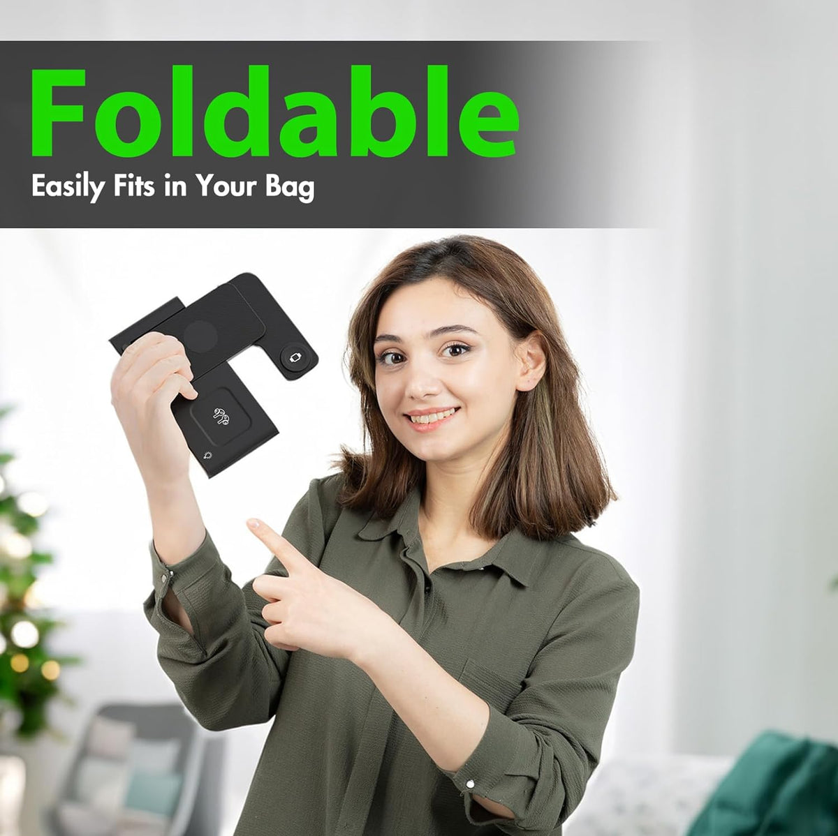 3-in-1 Kabelloses Ladegerät Ständer | Für iPhone, Apple Watch und AirPods | Schnellladefunktion mit 18W Adapter 5