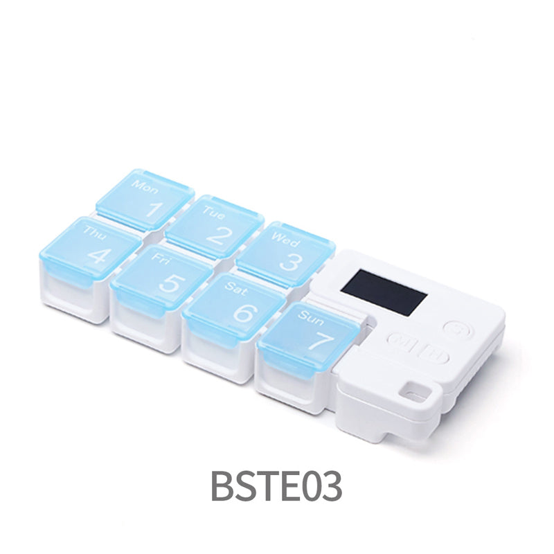 Organizador eletrónico semanal de comprimidos | 4 alarmes | Compartimentos modulares em plástico | MediSort