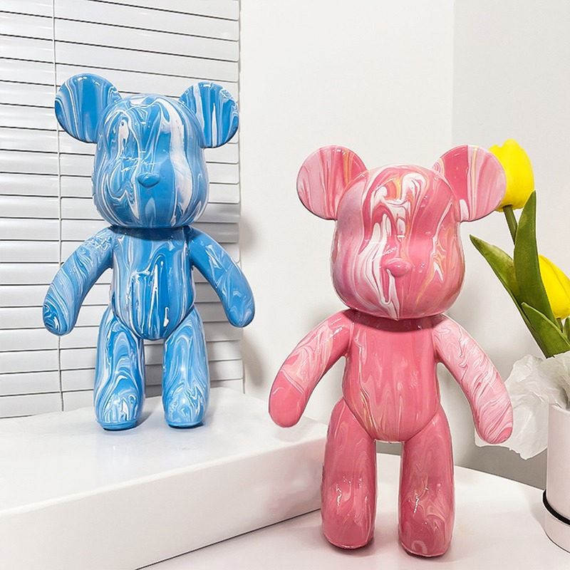 Personalizované vinylové umění ve tvaru medvídka | se 3 akrylovými barvami a příslušenstvím | dekorace Fluid Art | PourBear