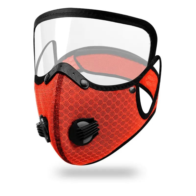 Opakovaně použitelná protiprachová maska | s filtrem s aktivním uhlím a hledím | Prodyšná a lehká | RideMask
