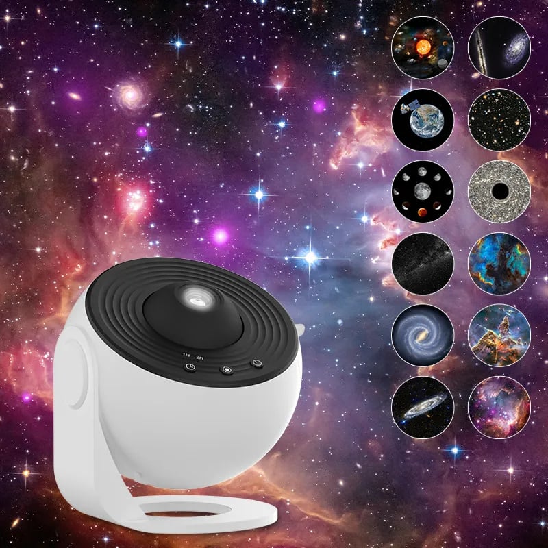 Projektor hvězdné oblohy | 360° otočný s 12 projekcemi | HD obraz a Bluetooth | Starcove