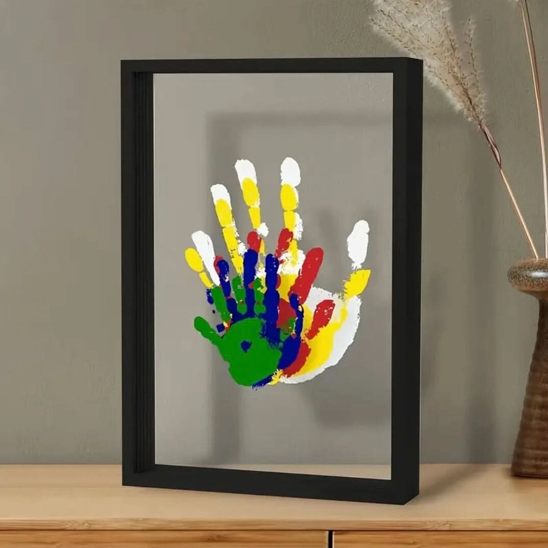 Abdruckset | Baby Hand und Fußabdruck mit Ton | Holzrahmen als Andenken | MemoNest