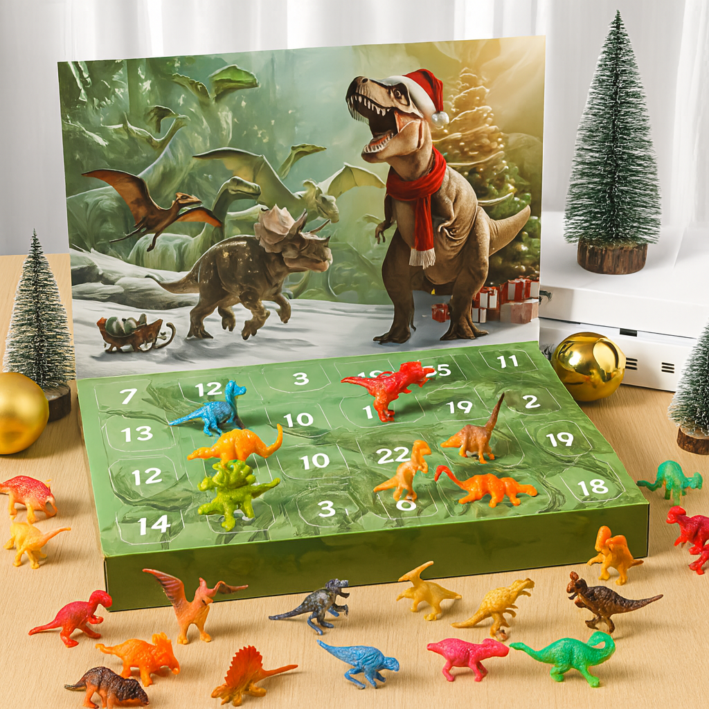 Adventskalender Dinosaurier Figuren Set | 24 Figuren zum täglichen Entdecken | Lernspiel für Kinder ab 3 Jahren 3