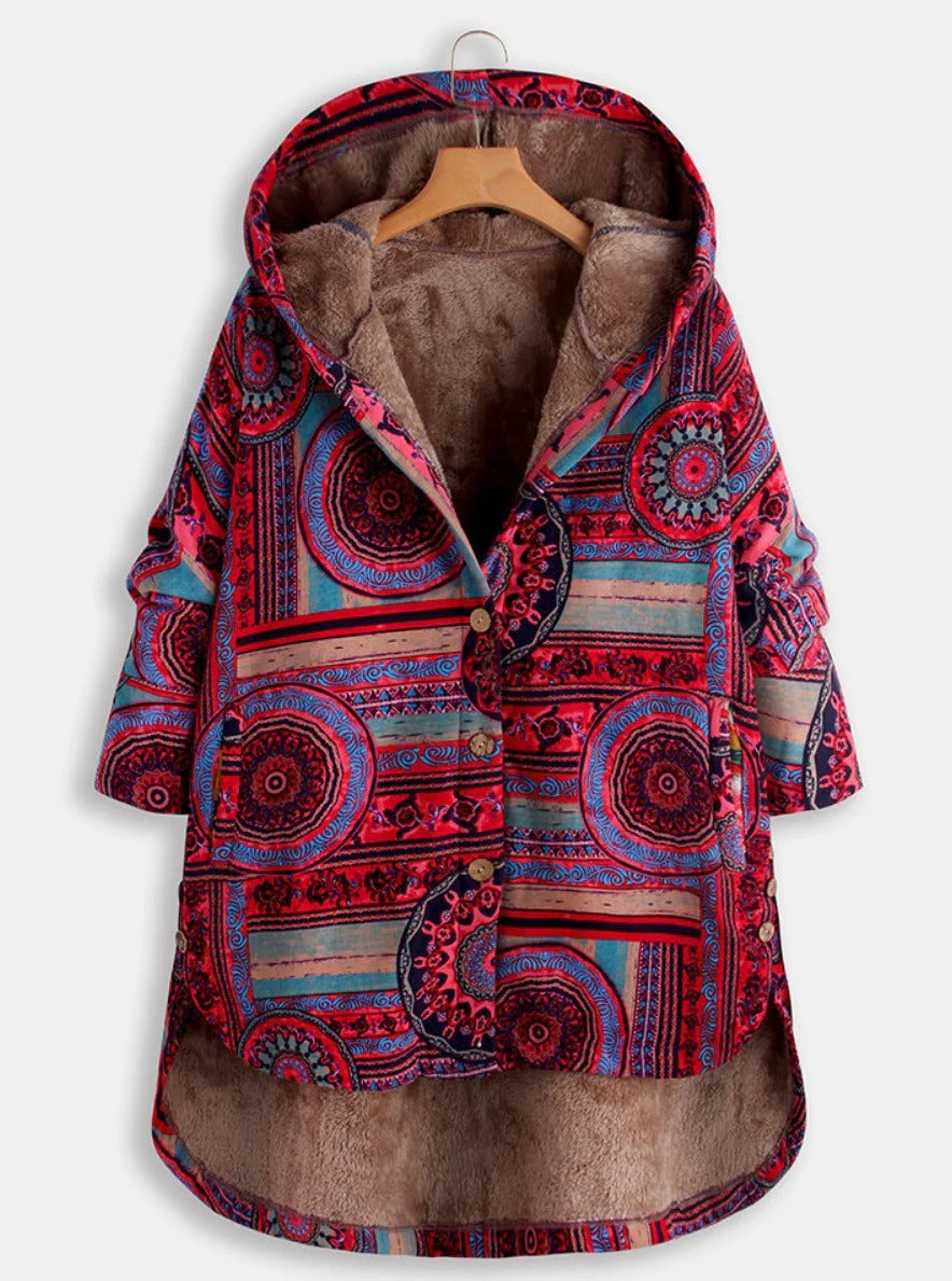 Aija™ - Florale Jacke mit Kapuze