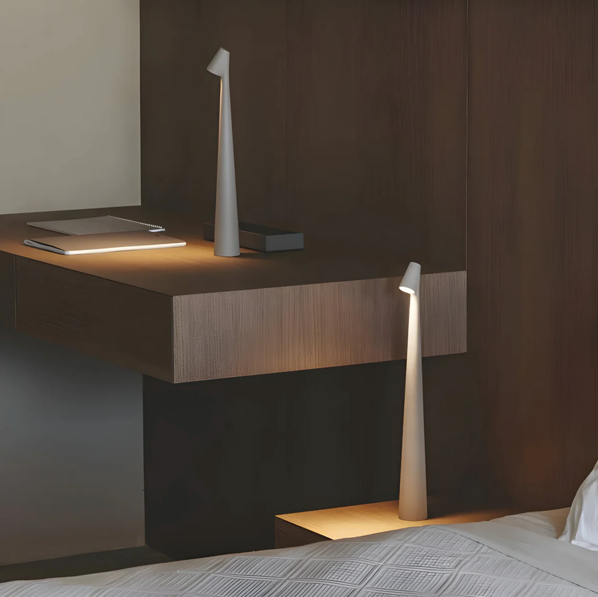 Akku Tischlampe Aluminium 35 cm & 45 cm | Kabellos mit 3-Stufen Touch-Dimmer | USB-Aufladung, 8-10 Std. Leuchtdauer, 5 Farben 11