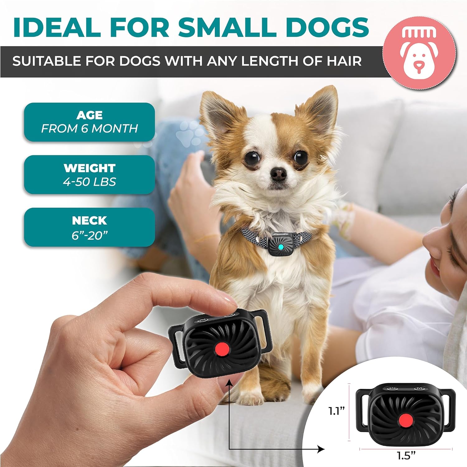 Antibellhalsband | Ton und Vibration | Intelligente Bellerkennung | BarkSense