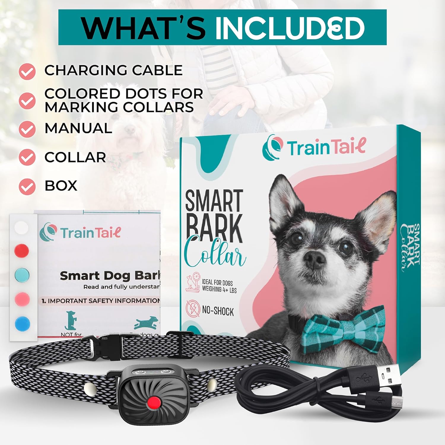 Antibellhalsband | Ton und Vibration | Intelligente Bellerkennung | BarkSense