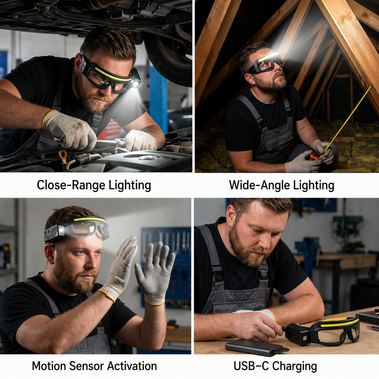 Arbeitsampe mit Bewegungssensor | Freihändig | LED-Brillenlampe | SensorGlow