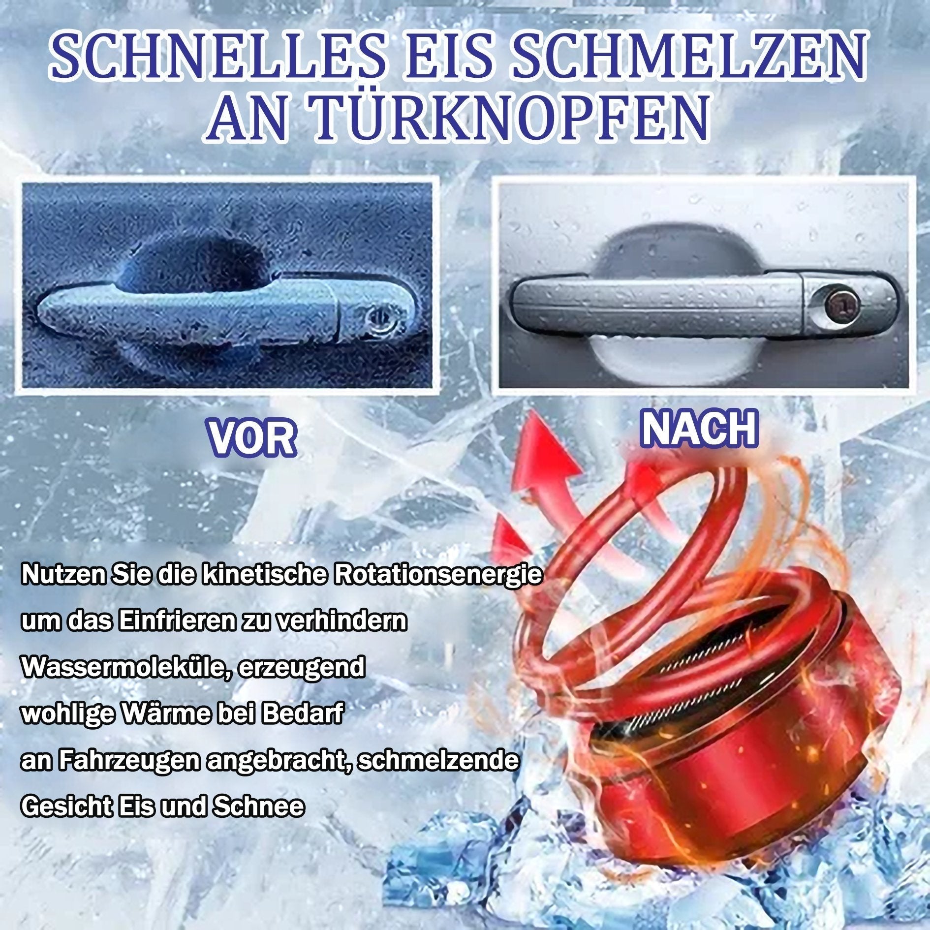 Auto Heizgerät gegen Eis & Schnee | Wiederverwendbar | Winterhilfe | ThermaKine