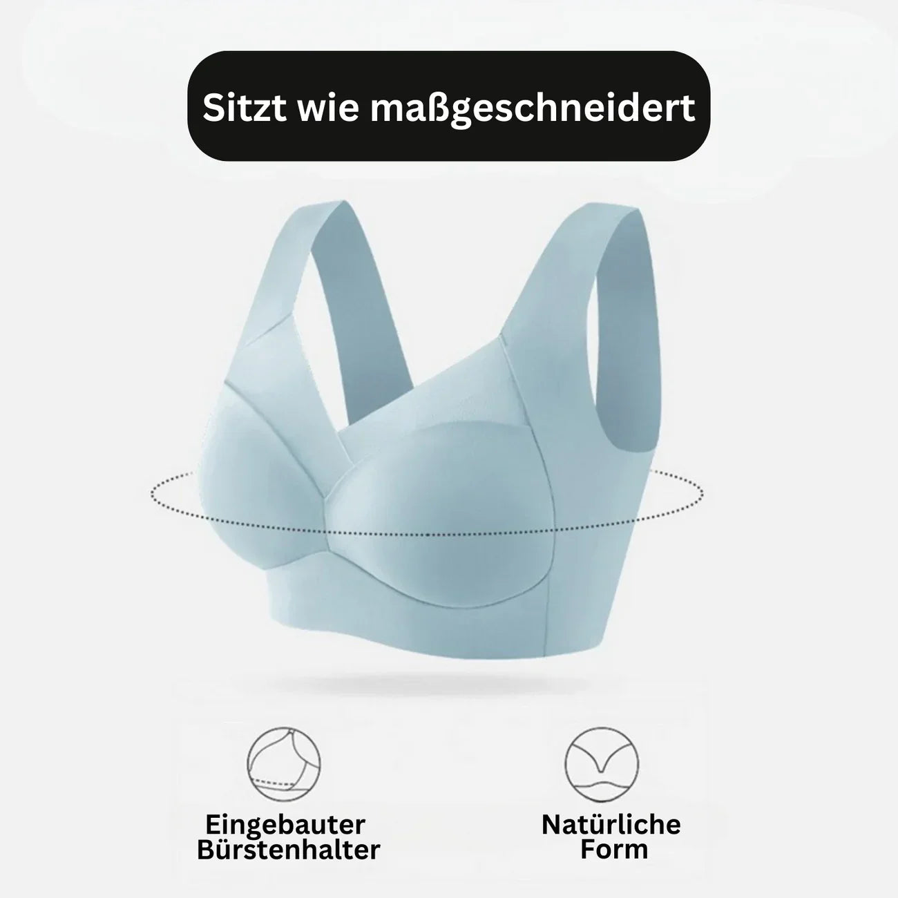 BH ohne Bügel | Bequemer Nahtloser Push Up BH | Komfina