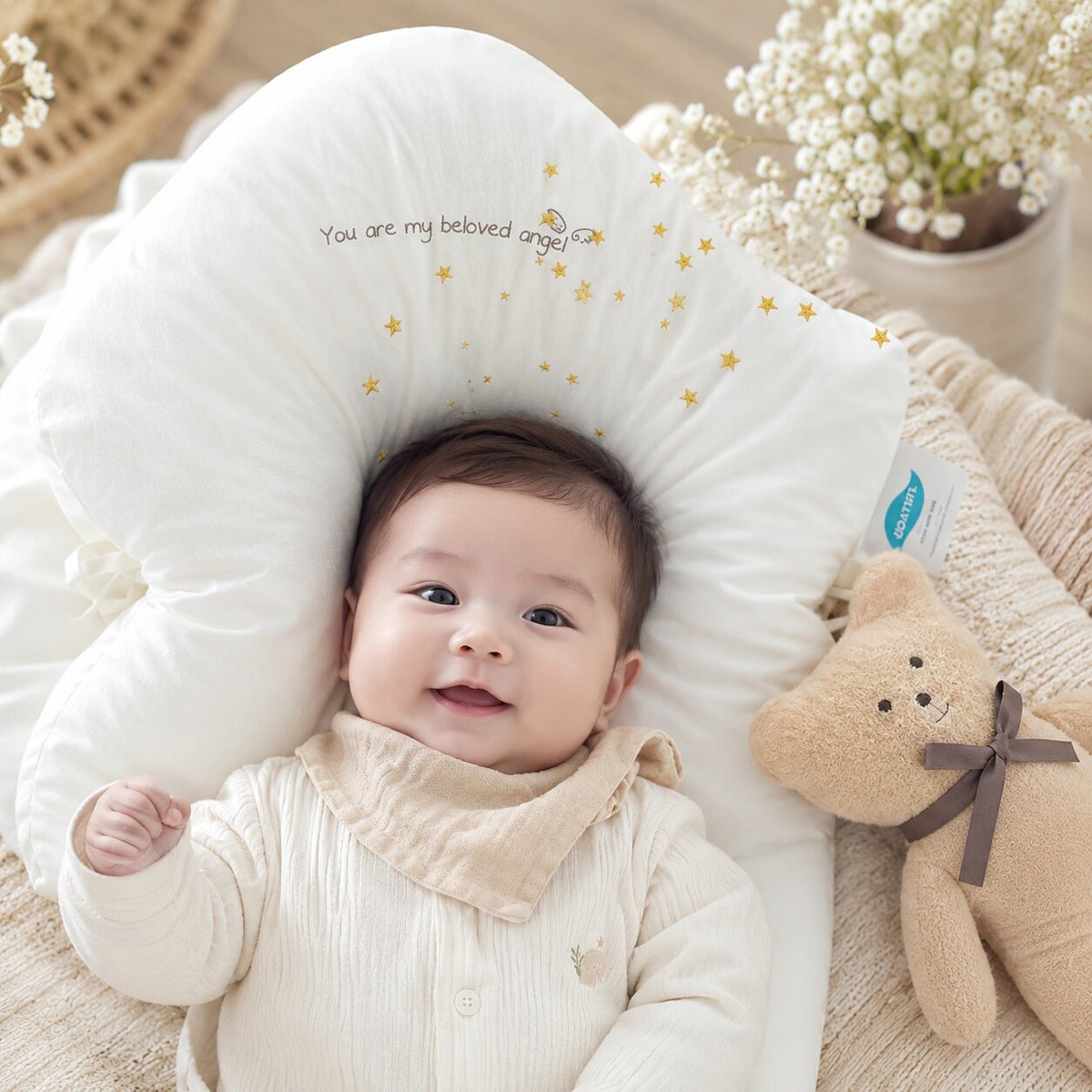 Polštářek pod hlavičku miminka | Boční opora pro dobu bdění | Měkká podložka pod dohledem | CozyCradle