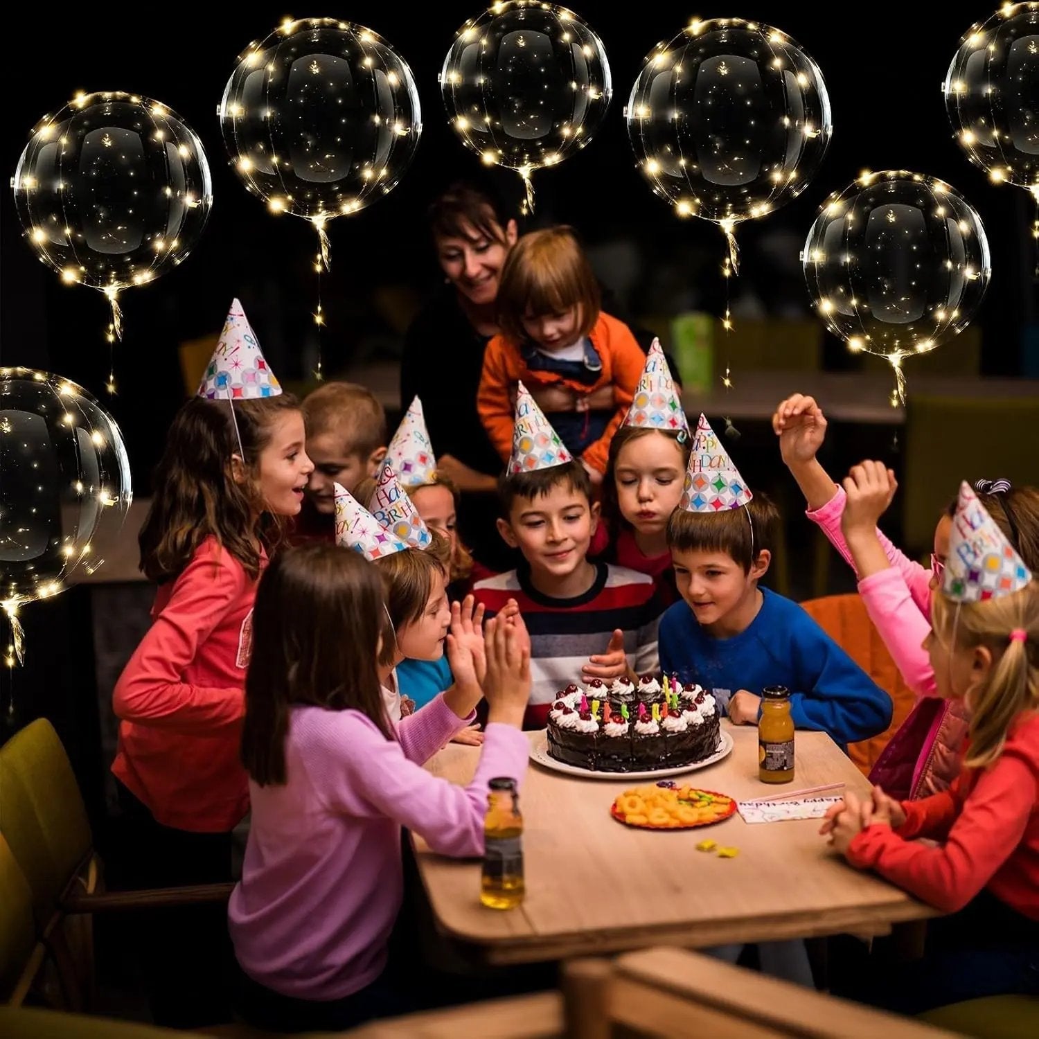 Ballon mit 10 Stück | Warmweißes Lichtambiente | Batteriebetrieben | LumiGlobe