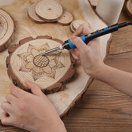 Bastelset | Holzbrenner | Pyrographie für Holz und Leder | Pyrographie-Kit