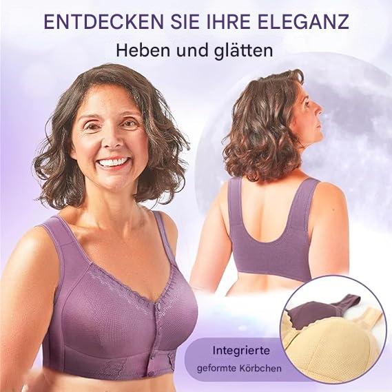 Baumwoll BH | Frontverschluss für einfaches Anziehen | Weiche Stütze für Alltag | EasyLift Bra