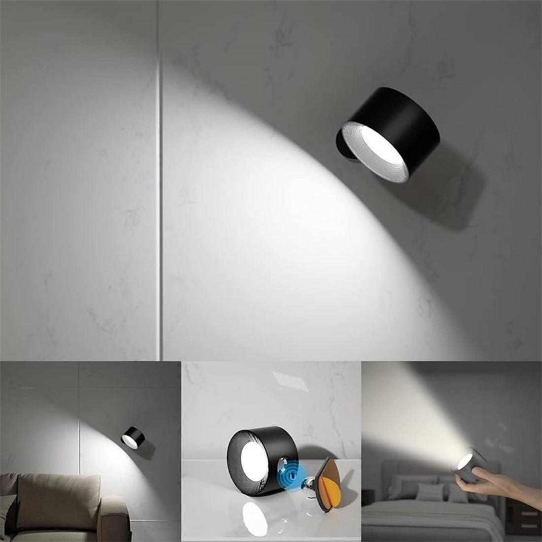 Lampka ścienna 360° | Bezprzewodowa i ładowalna | Wodoodporna | OmniGlow