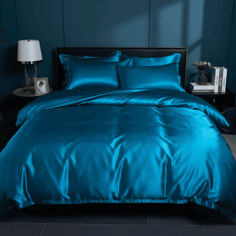 Bettwäsche Set | Satin-Optik Polyester | Bettbezug + Spannbettlaken + 2 Kissenbezüge | Dralux