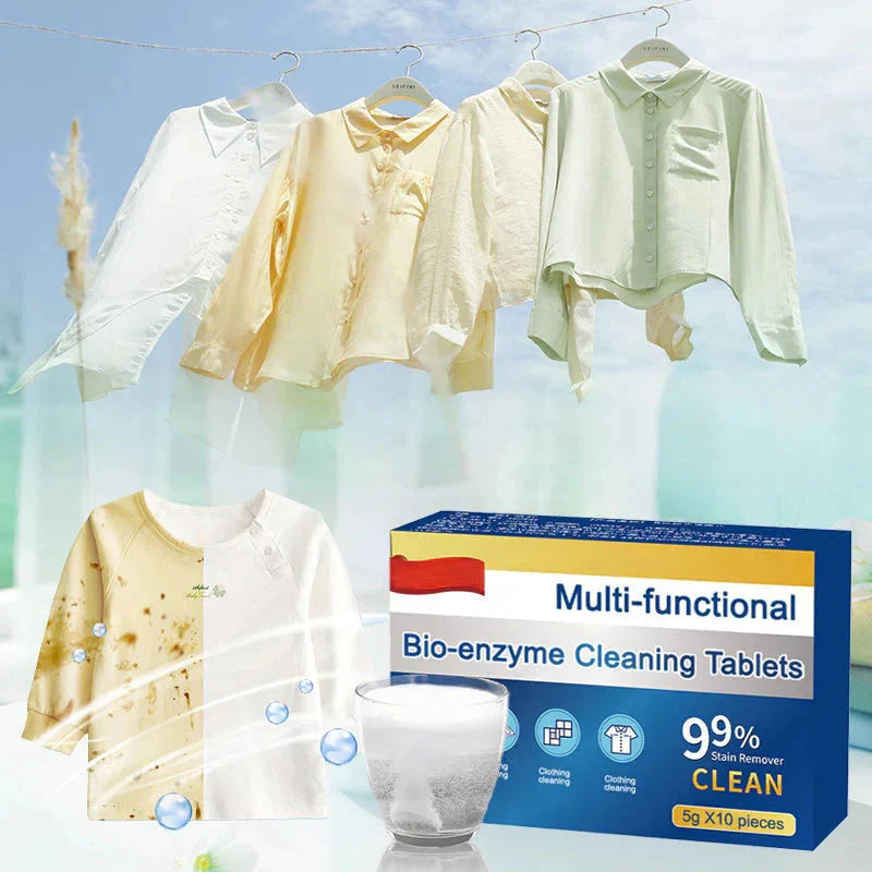 Bio-Enzym-Reinigungstabletten | Löst Flecken Fett Gerüche | Für Textil und Oberfläche | SensoClean