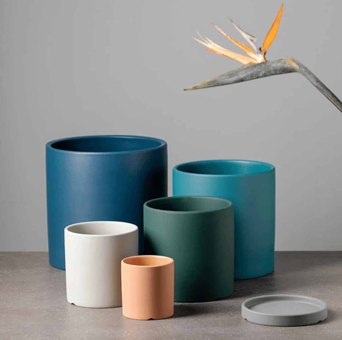 Blumentopf | Matte Oberfläche | Mit Ablaufloch und Untersetzer | Nordic Pot