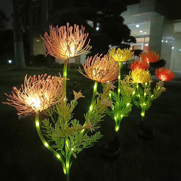 Blüten-LED-Außenlicht | Solar Chrysantheme Gartenstecker | Wetterfest | Petallight