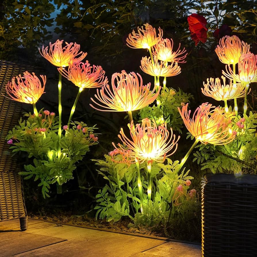 Blüten-LED-Außenlicht | Solar Chrysantheme Gartenstecker | Wetterfest | Petallight