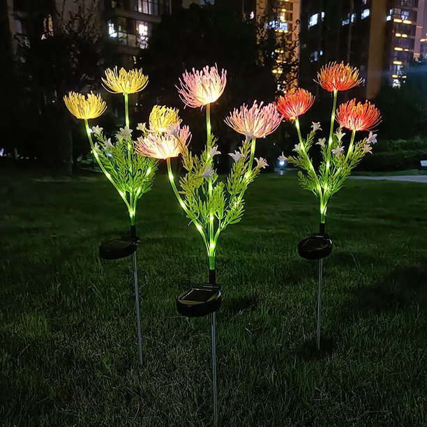 Blüten-LED-Außenlicht | Solar Chrysantheme Gartenstecker | Wetterfest | Petallight