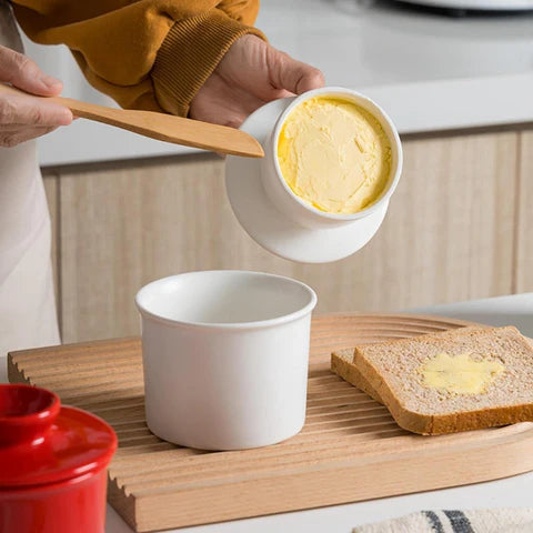 Keramická dóza na uchování másla | Černá, světle modrá nebo bílá | Vhodná do myčky nádobí | ButterFresh