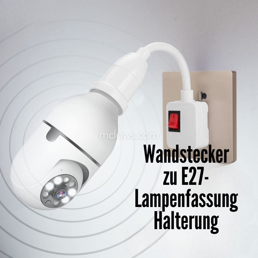 360° Überwachungskamera E27 Fassung | Full HD Nachtsicht & Bewegungsmelder | Wetterfest für Innen und Außen, WLAN App-Steuerung