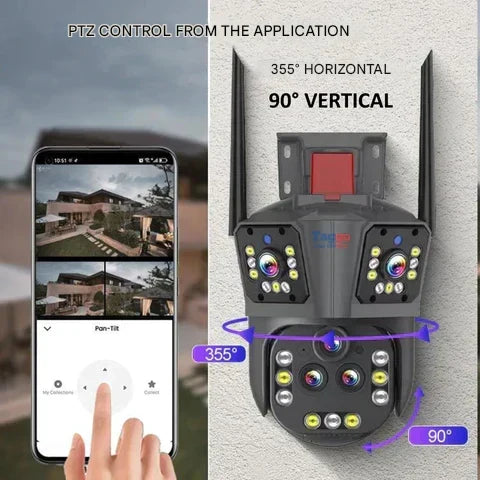 WLAN-Überwachungskamera 20MP | 20-facher Zoom, 5 Linsen, Nachtsicht 30 m | KI-Erkennung, 355° Schwenkbereich, Zwei-Wege-Audio 7