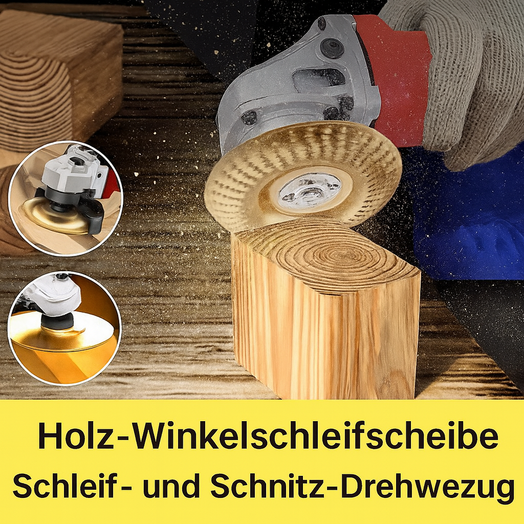 Holzbearbeitungs-Schleifscheiben-Set aus Hartmetall | 3 Scheiben für 4"/4.5" Winkelschleifer | Präzise, vibrationsfrei 3