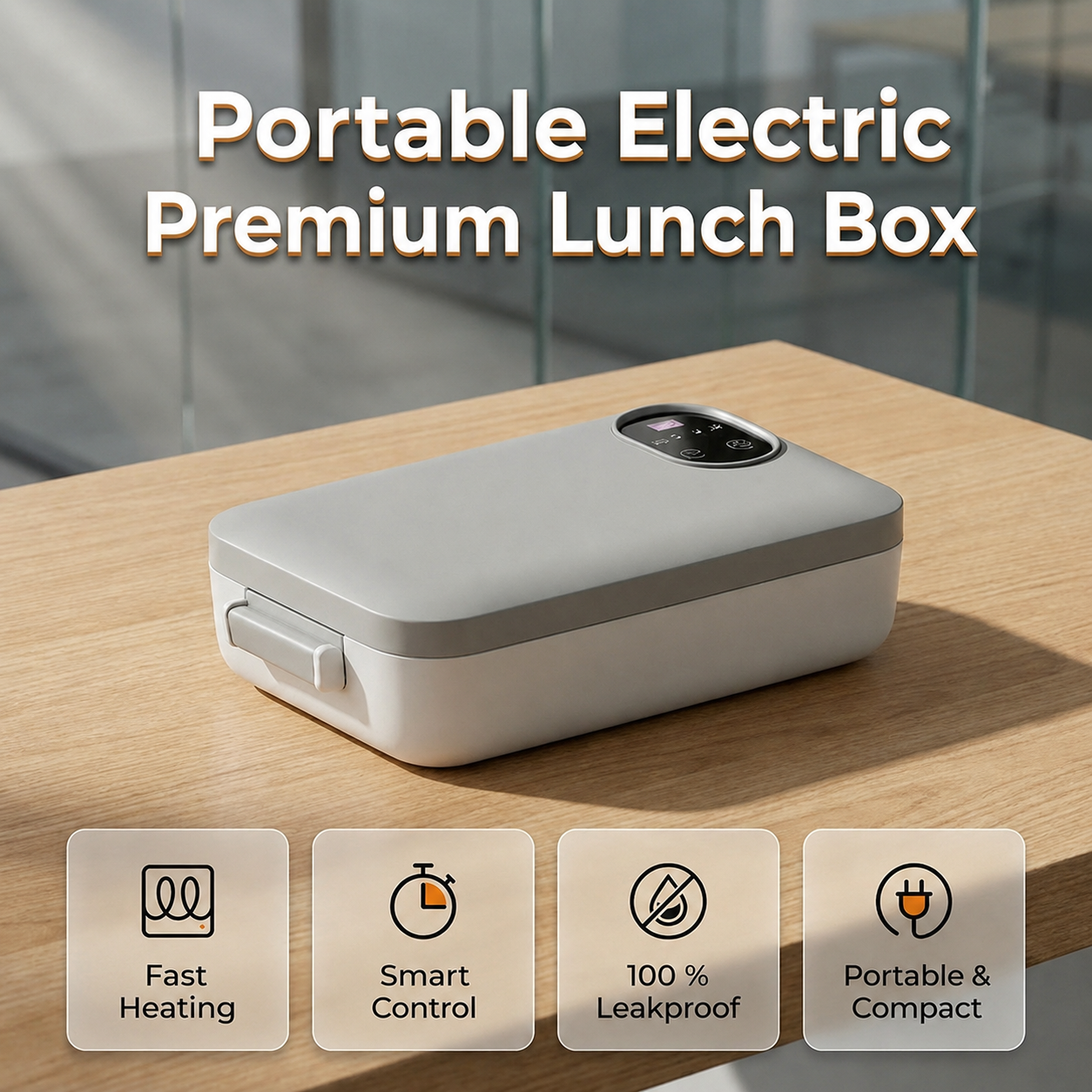 Portable Electric Lunch Box | Dry Heating, Adjustable Temperature | Leak-Proof | WarmBite