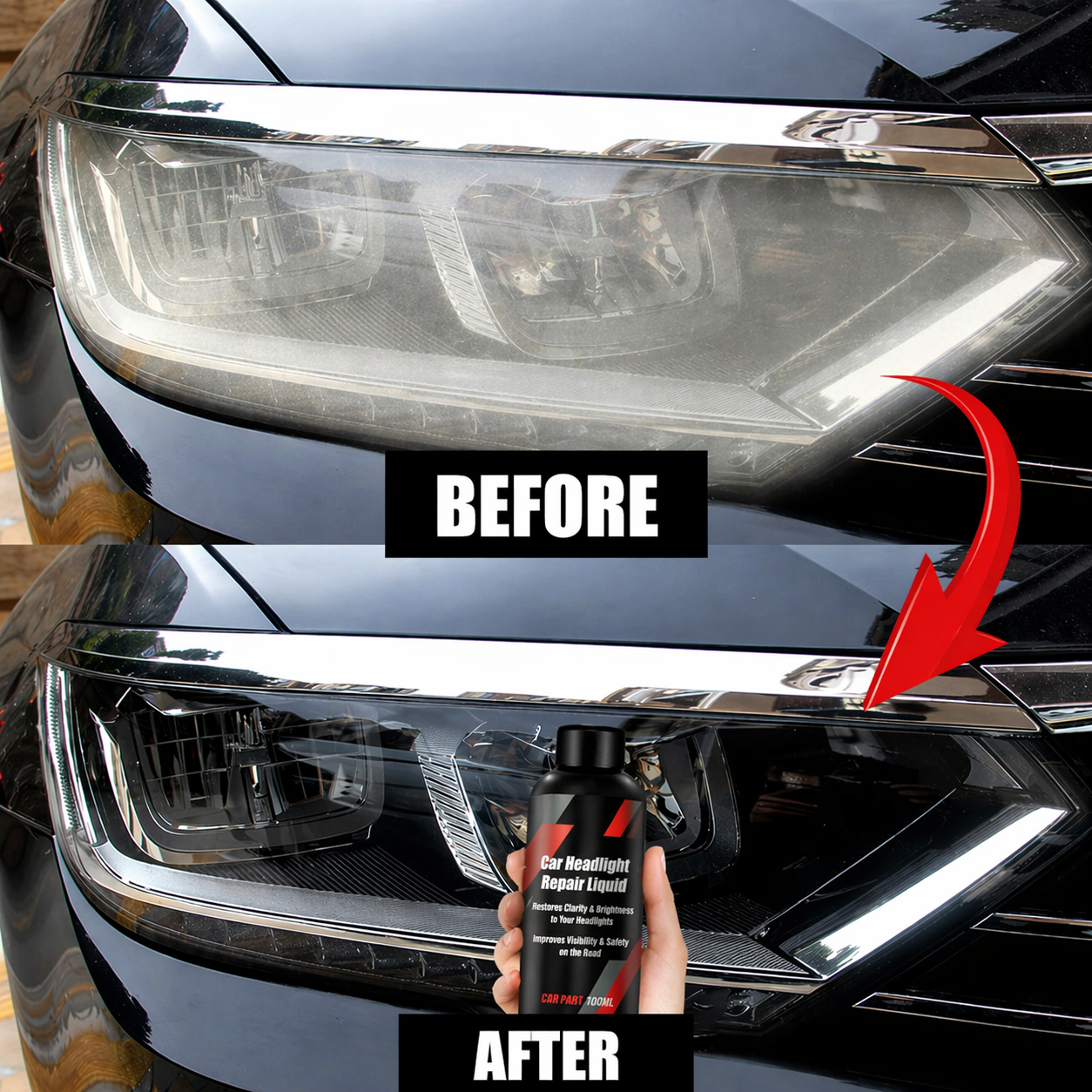 Lichid pentru recondiționarea farurilor | Îndepărtează îngălbenirea | Claritate instantanee | Protecție UV | BrightLite