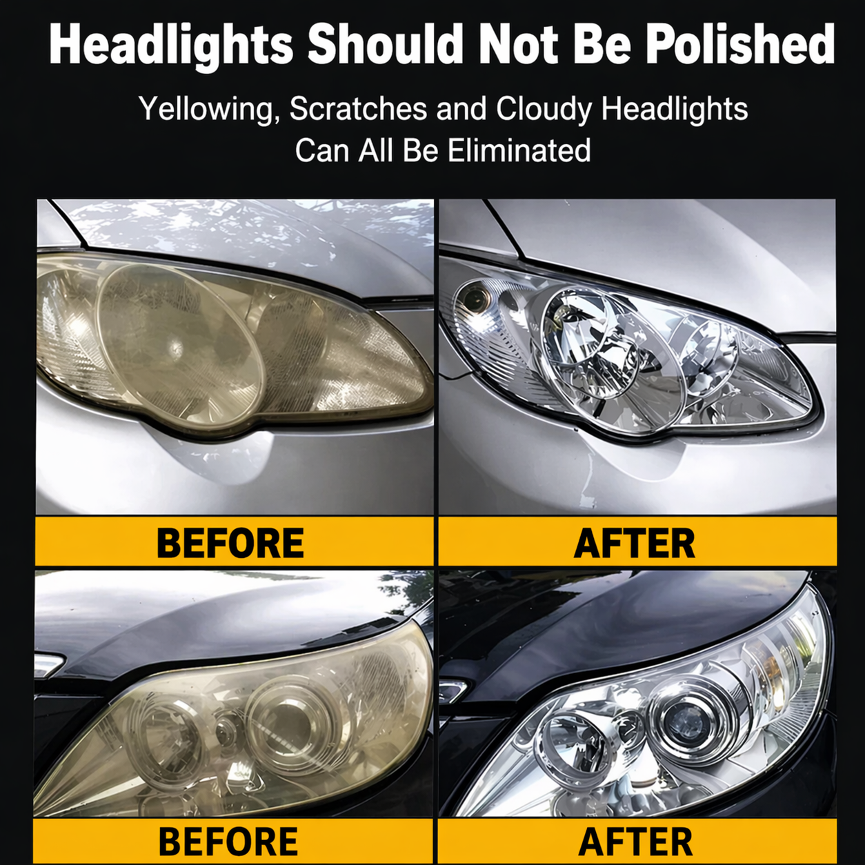 Lichid pentru recondiționarea farurilor | Îndepărtează îngălbenirea | Claritate instantanee | Protecție UV | BrightLite