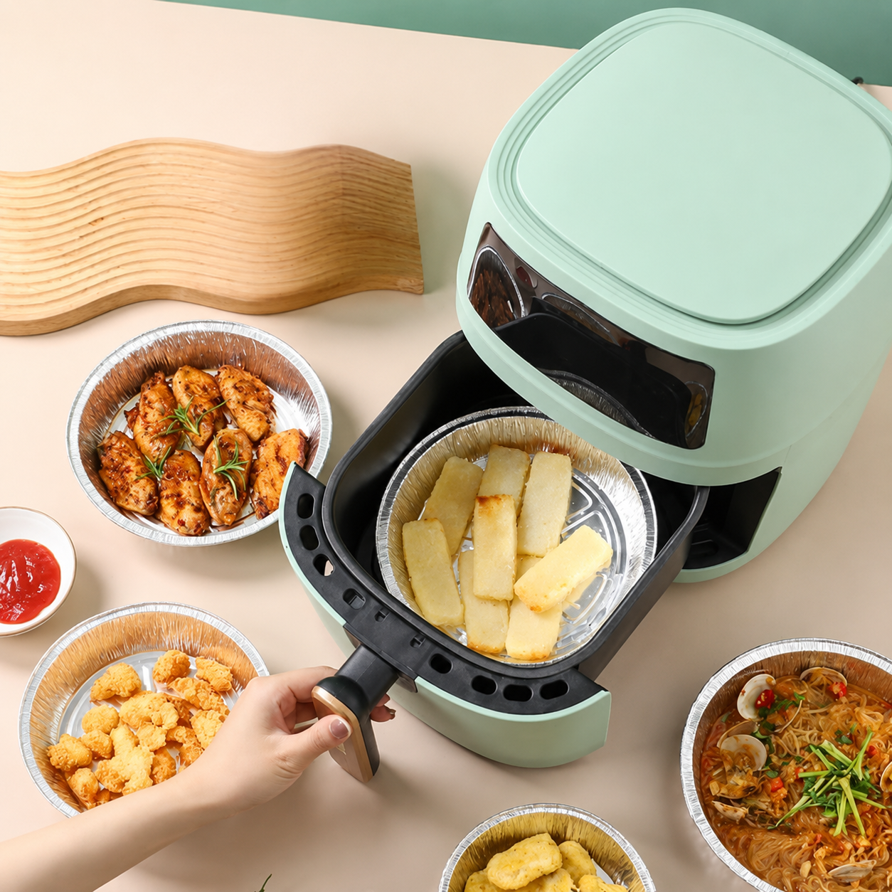 Vložky do horkovzdušné fritézy | Zachycují tuk a drobky | Odolné vůči teplotám až do 250 °C | CrispLiner