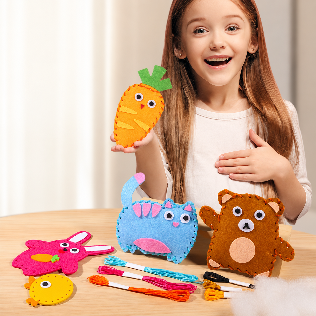 Dětská šicí sada | Podporuje jemnou motoriku a kreativitu | Tvořivá aktivita bez obrazovek | StitchKids