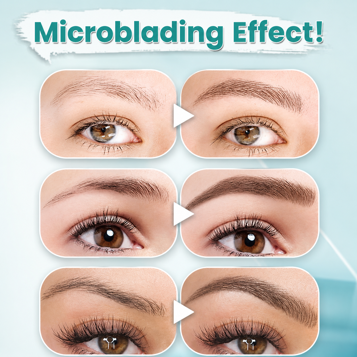 Lápiz para cejas | Impermeable 3D con 4 puntas en horquilla | Efecto microblading | BrowFinesse