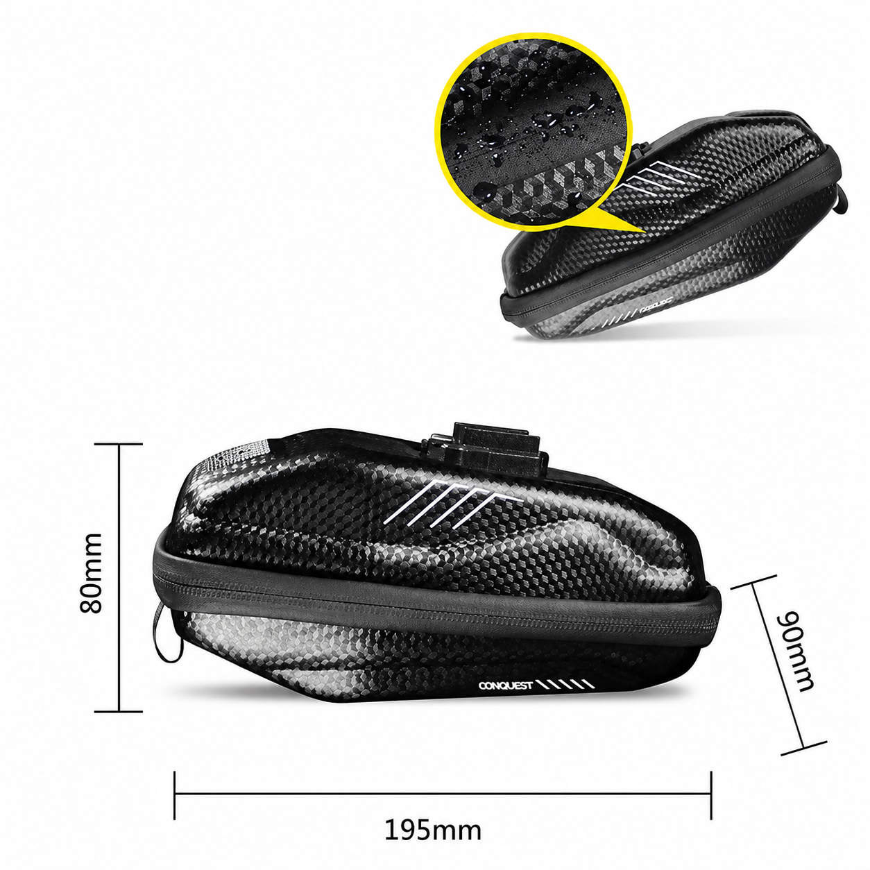 Torba podsiodłowa na rower Hardshell | Wodoodporna | Szybkozamykacz Easy-Slide | Clipbag