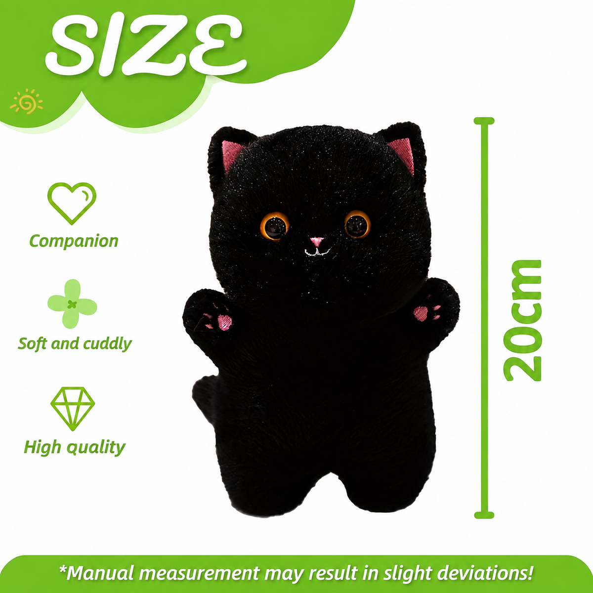 Peluche a forma di gatto | Morbido peluche | Compagno di coccole per bambini | CuddleCat