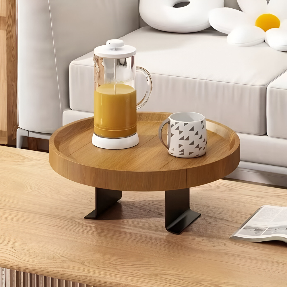 Clip-On Sofatisch Rund | Runde Ablage am Sofa | Werkzeugfrei Klemmen | ArmRestly